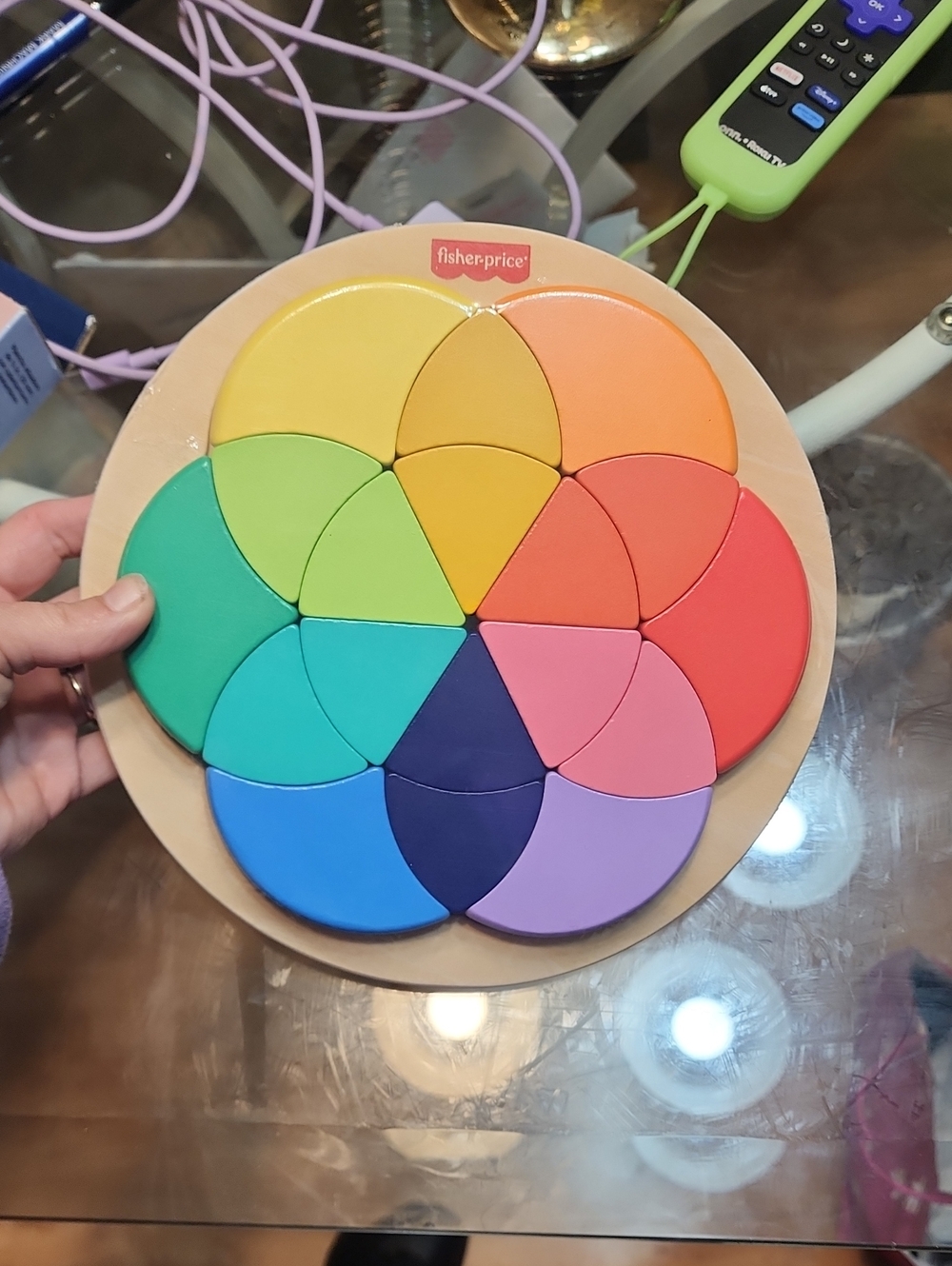 Fisher-Price Rainbow Flower Wooden Color Puzzle - Multicolor